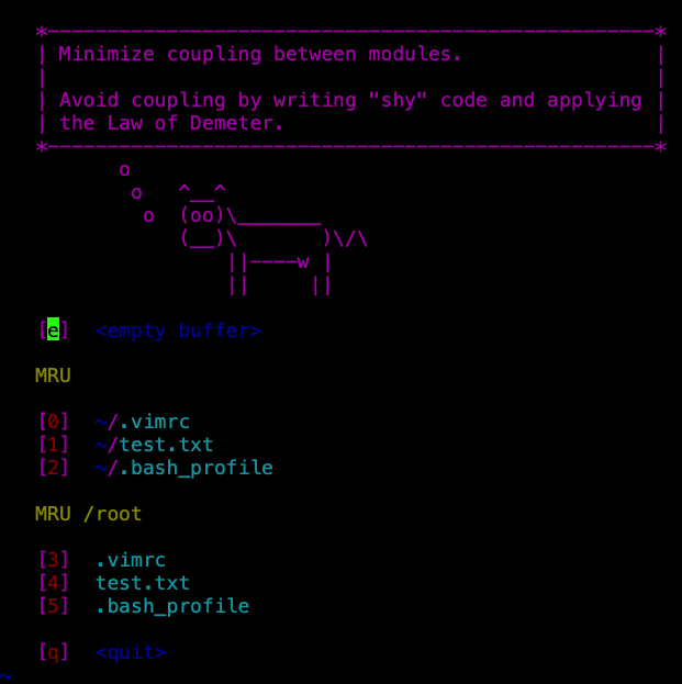 vim-startify